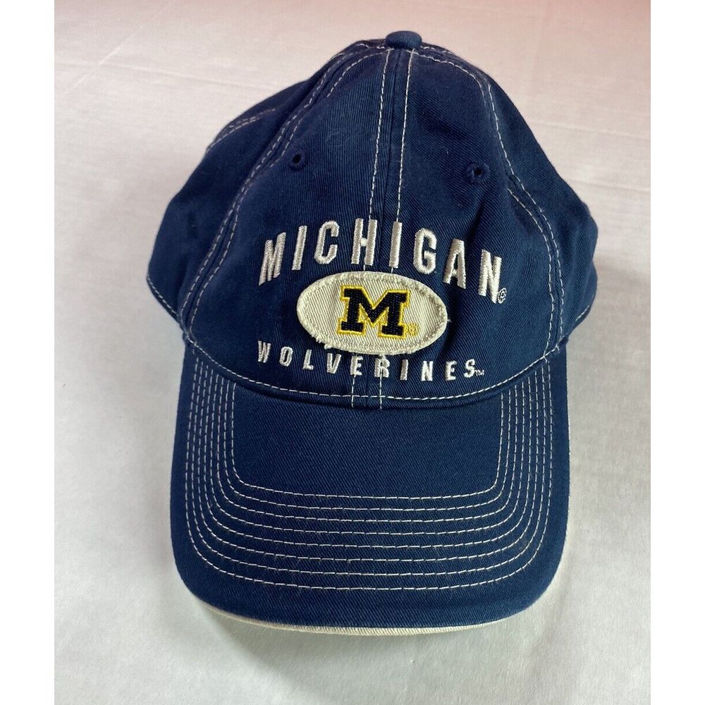 Michigan ESPN College Game Day Navy Blue Yellow Embroidered Hat Cap Strap VTG‎
